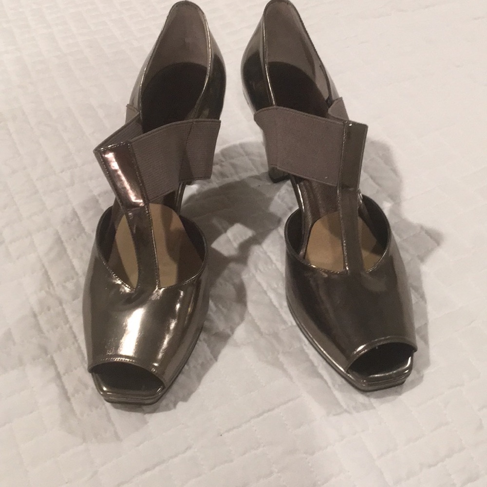 Vaneli Steel Calf Leather Heels